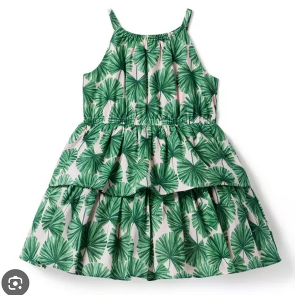 Janie and Jack Other - Janie and Jack the swaying palms sundress pink green sleeveless tiered girls 4